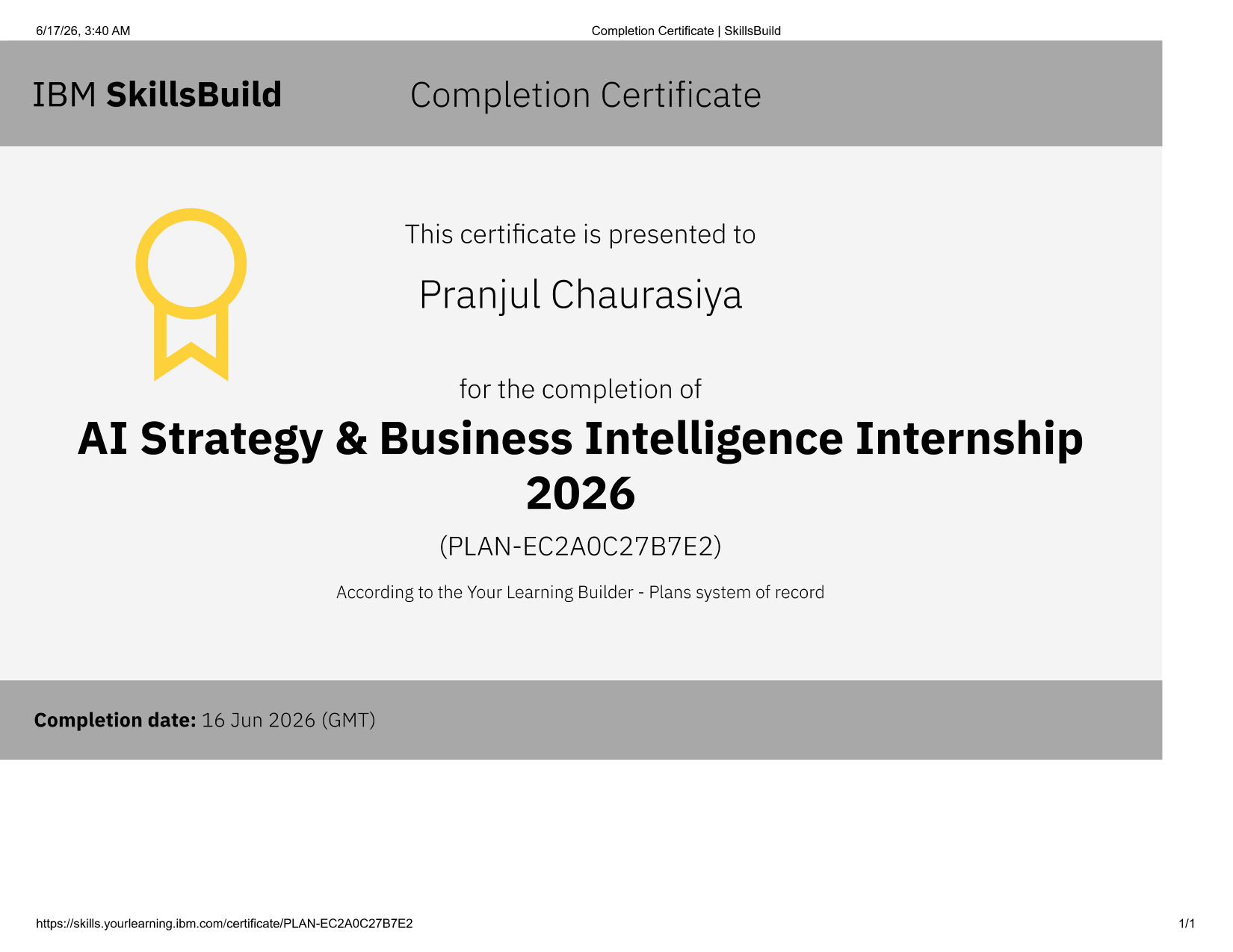 AI Strategy & Business Intelligence Internship